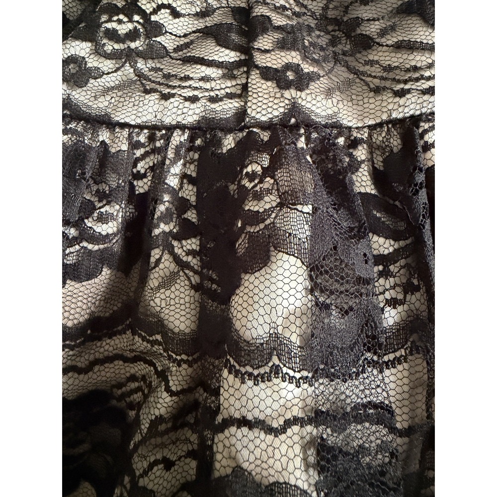VTG 80s Jessica McClintock Gunne Sax Lace & Tull Gold Black Dress Party 9 / 10 - Picture 6 of 16